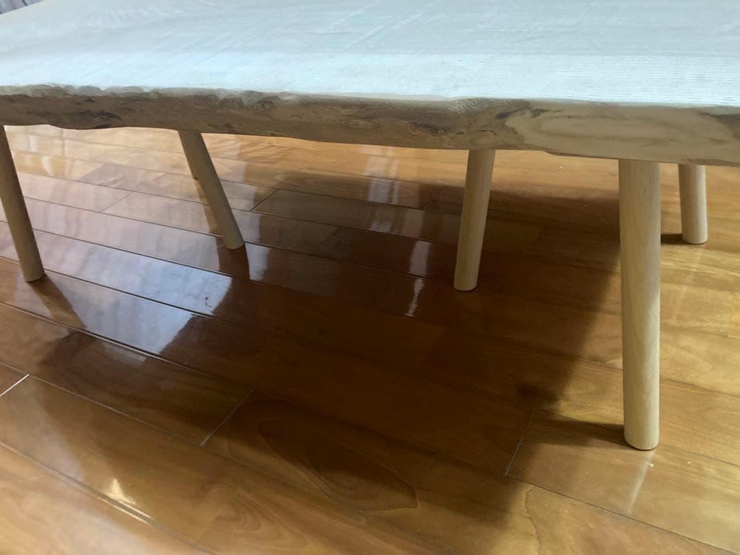 送料込Japanese modern TAMOタモの優雅なこだわりテーブル一枚板