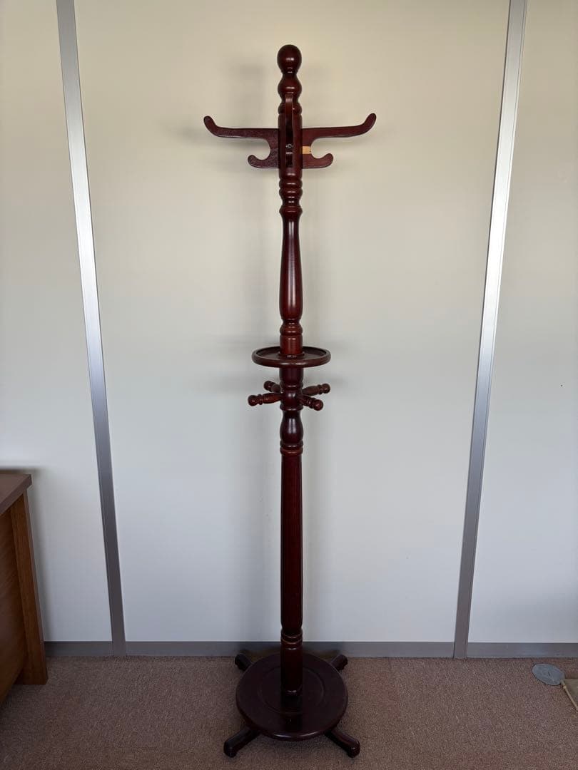 木製クラシックコートハンガー 傘立て付き