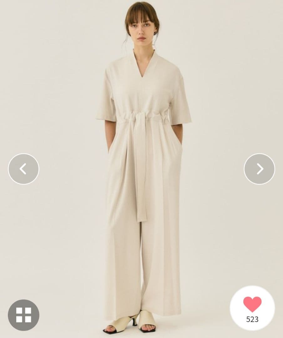 【美品】CLANE クラネ スタンドカラールーズオールインワン ブラック1