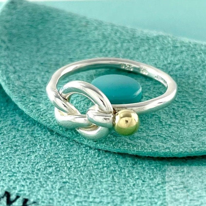 オールドティファニー 14.5号 ラブノット コンビ リング YC2fe