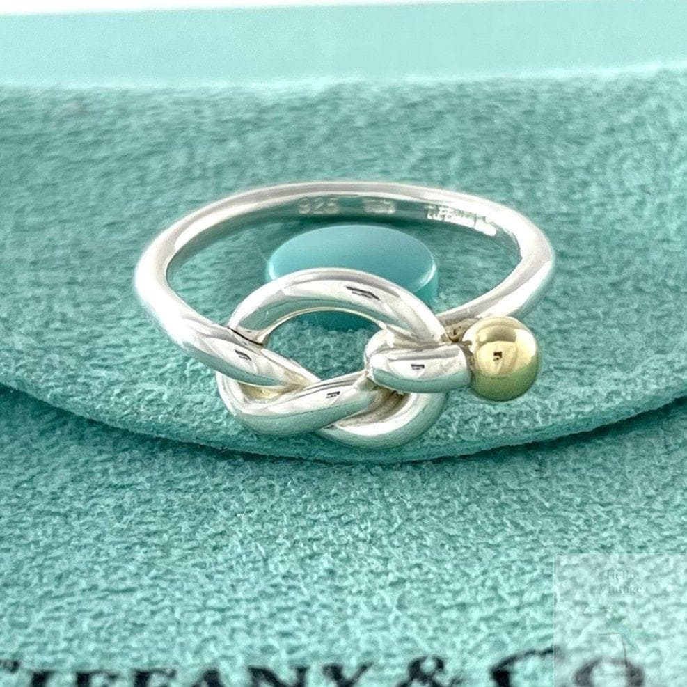 オールドティファニー 14.5号 ラブノット コンビ リング YC2fe