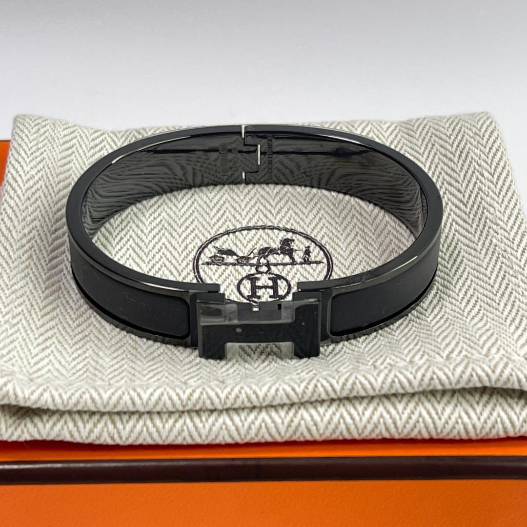 エルメス エナメルブレスレット クリックHH ソー・ブラック T4 新品未使用品