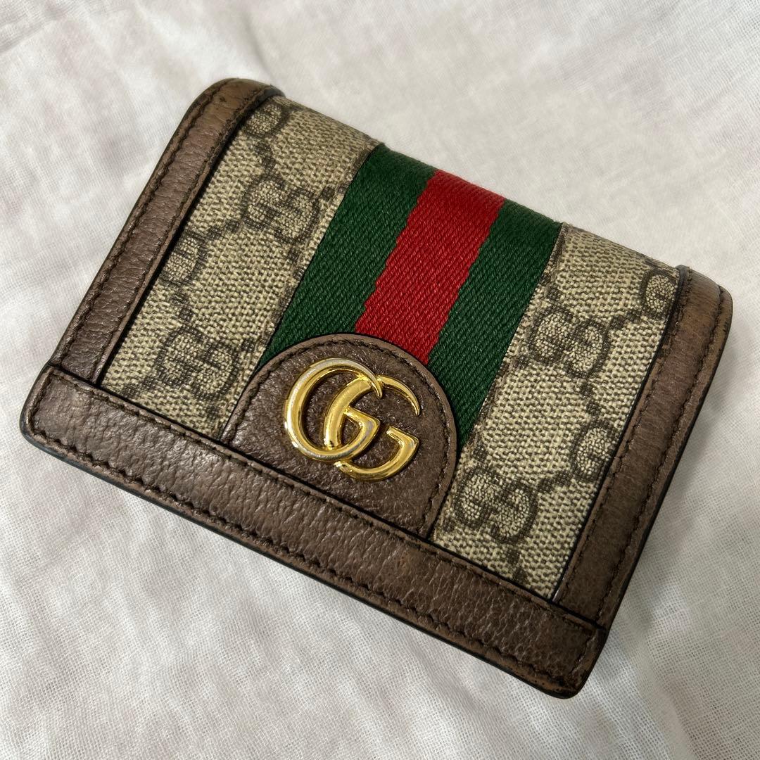 Gucci 二つ折り財布 ベージュキャンバス