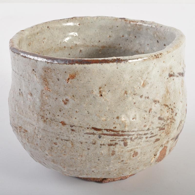 茶道具　加藤唐九郎　一無斎（一ム斎）作　鼠志野　茶碗　共布共箱　D　R6708