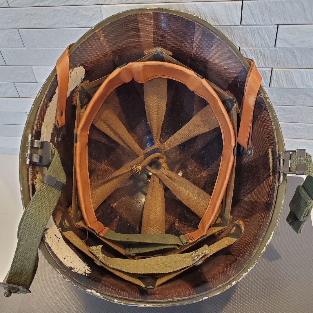 A168 アメリカ軍 ヘルメット錨刻印 鉄帽 M1 M2 海軍 海兵隊 米軍