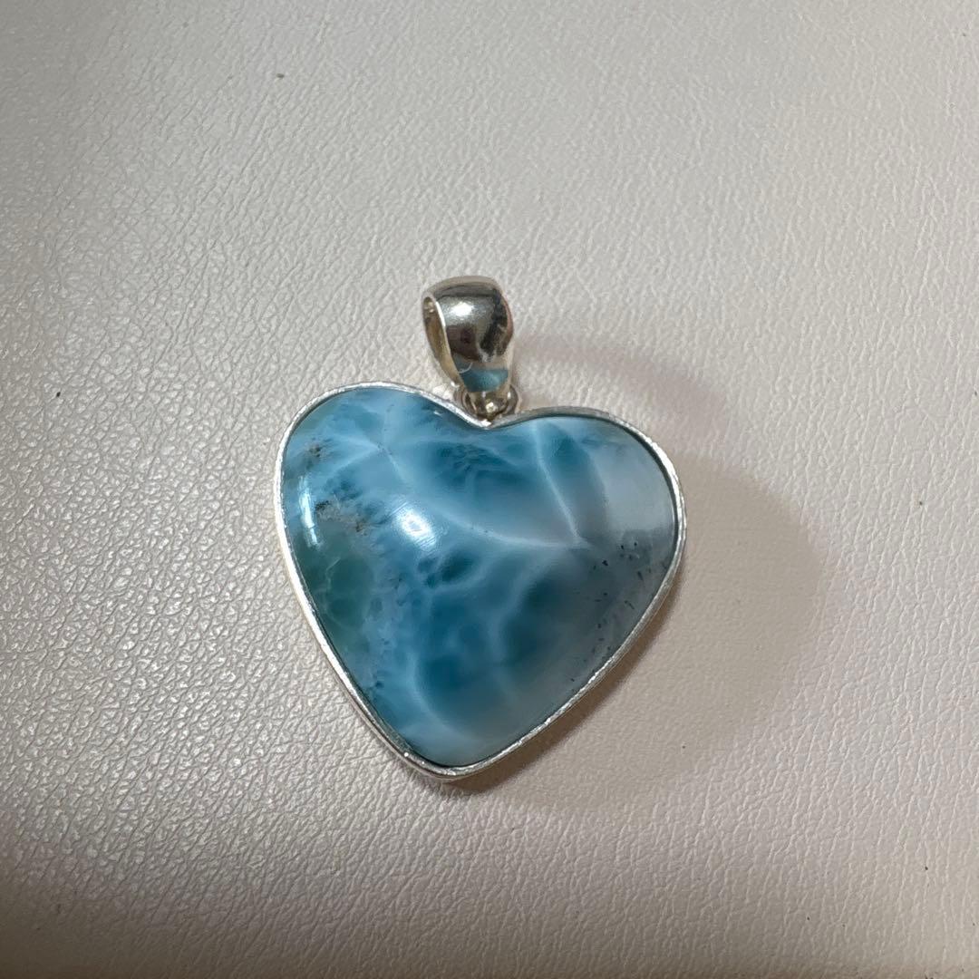 ラリマー ハート型 ペンダントトップ