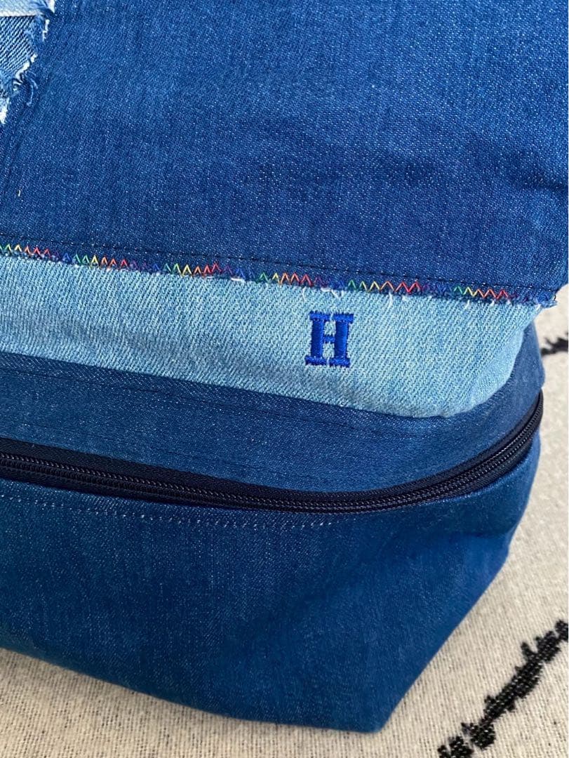 売約済！美品ハリウッドランチマーケット　HR REMAKE デニムマザーズバッグ