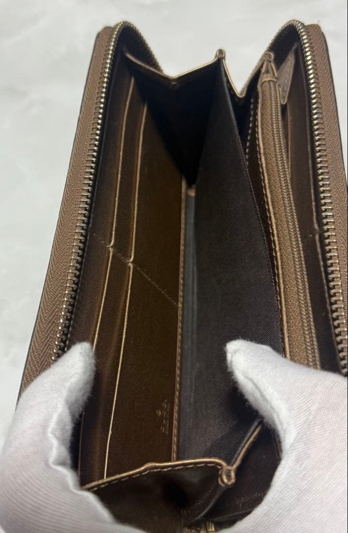 極美品‼️ GUCCI 長財布 グッチ ラウンドファスナー レザー