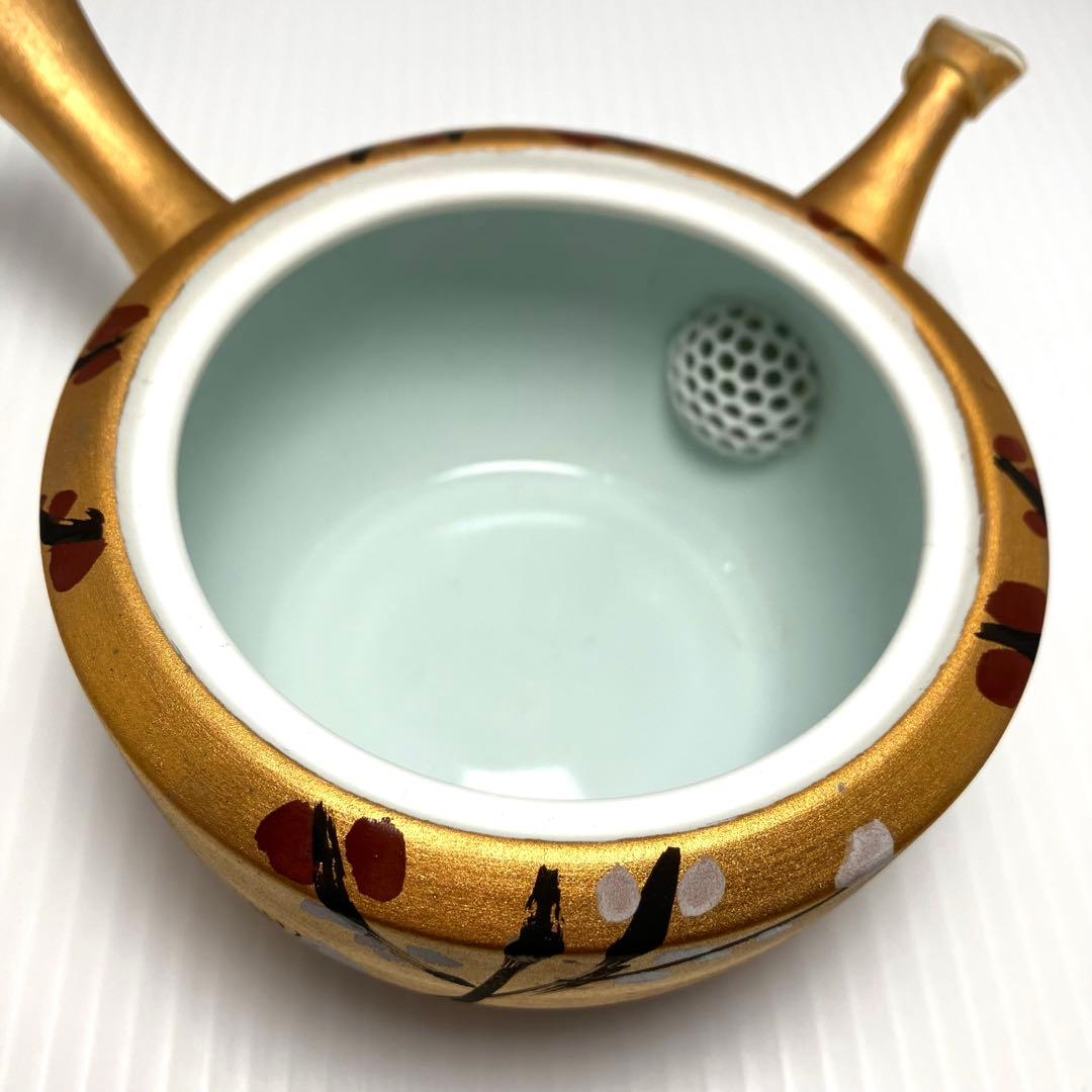 未使用 高級 有田焼 急須 器 湯呑み 四角皿 小皿 手書き 金 梅 セット