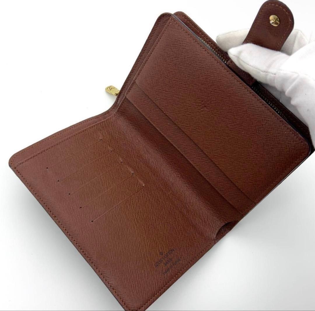 ルイヴィトン モノグラム 二つ折り財布 ポルトパピエジップ パスケース付