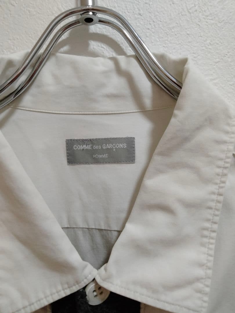 コムデギャルソンオム　90s 田中オム　縮絨　ブロードシャツ　デカボタン