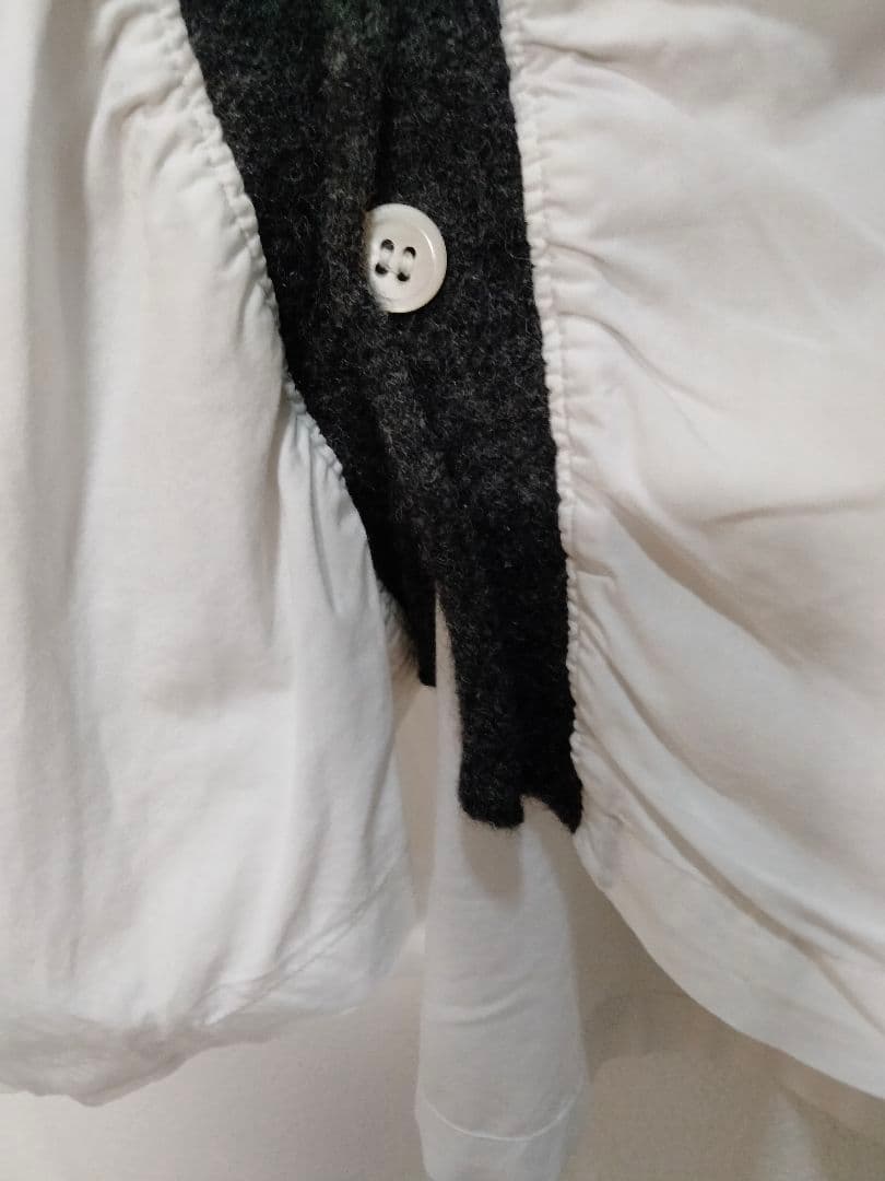 コムデギャルソンオム　90s 田中オム　縮絨　ブロードシャツ　デカボタン