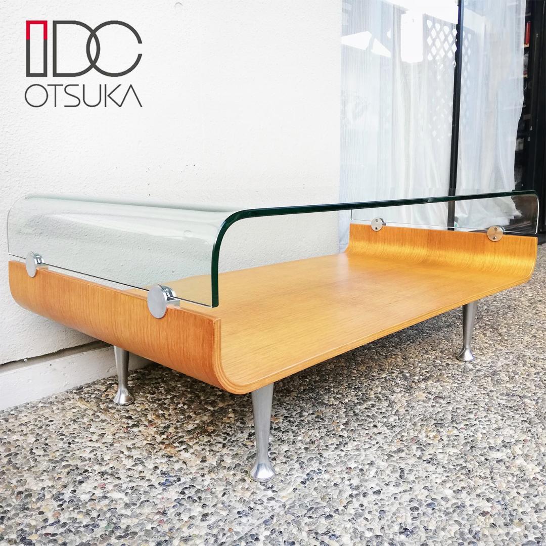 希少 IDC大塚家具 ミラージュ ガラス センターテーブル ミッドセンチュリー