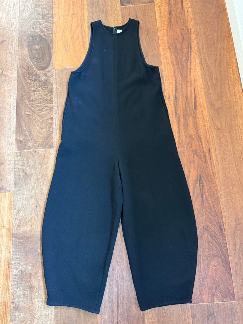 någonstans ブラック ワイドレッグ ジャンプスーツ S