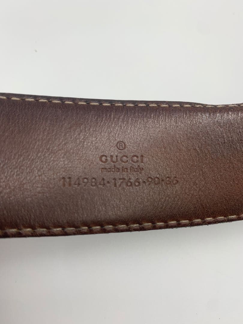 グッチ シマレザー GG インターロッキング ベルト シルバー金具 ブラック