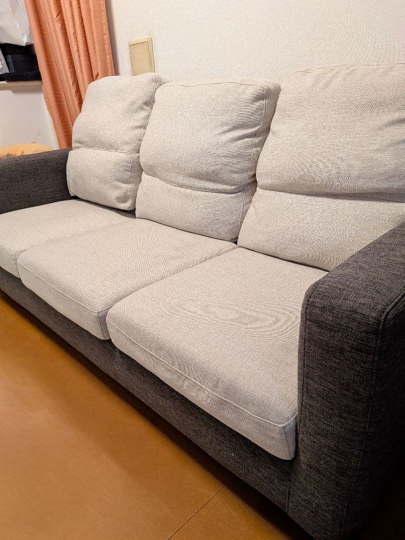 【大幅値下げ】3人掛けソファ(色：ダークブラウン・ベージュ)