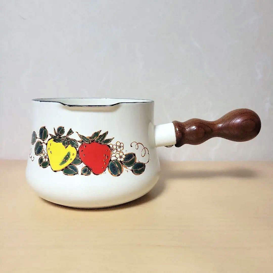 琺瑯3点セット コーヒーポット ミルクパン 蓋付き鍋 昭和レトロ ホーロー