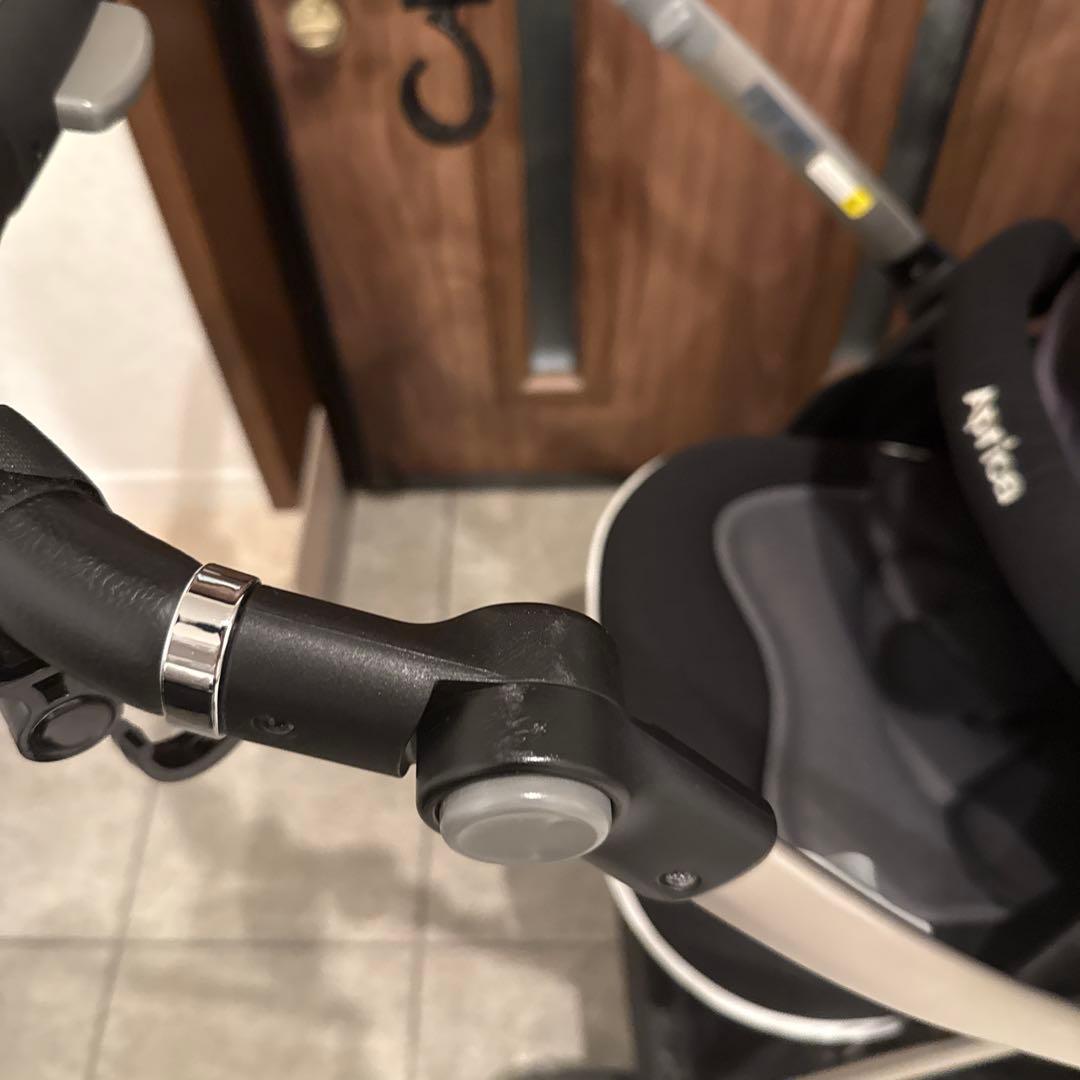 Aprica ベビーカー ブラック チェック柄　オプティアクッション