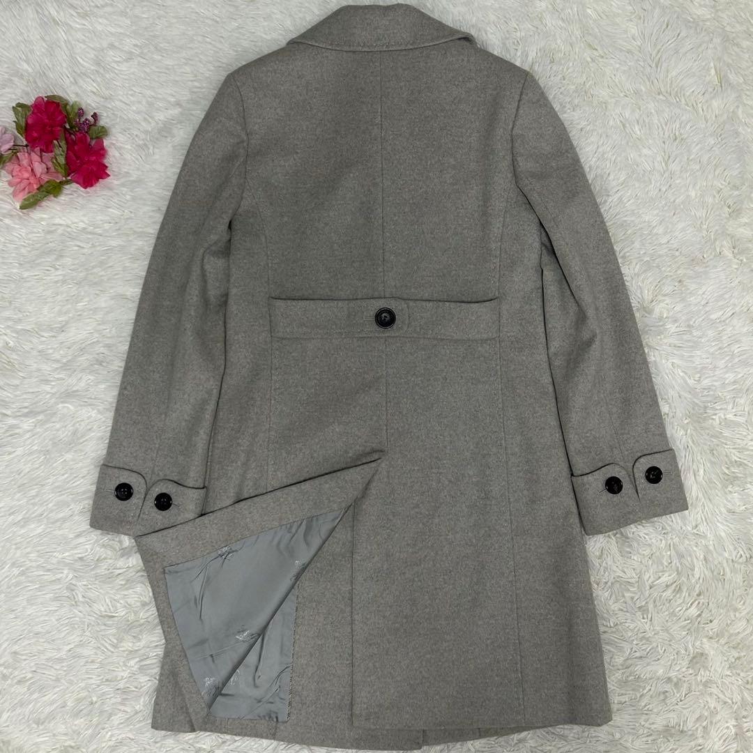 【極美品/L】バーバリーロンドン チェスターコート アンゴラ Aライン グレー