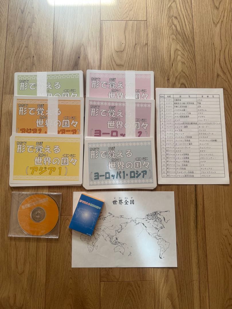 七田　しちだ　形で覚える世界の国々 CD教材　フラッシュカード　世界地図