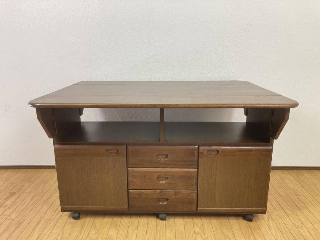 バタフライ型 収納テーブル キャスター ダイニングテーブル 4人掛け 四人掛け