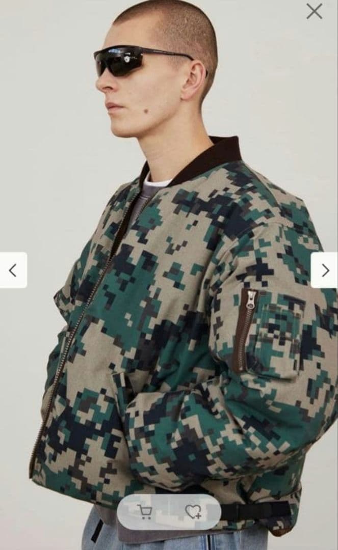 BEAMS リバーシブル ダウン フライトジャケット 迷彩 MA1