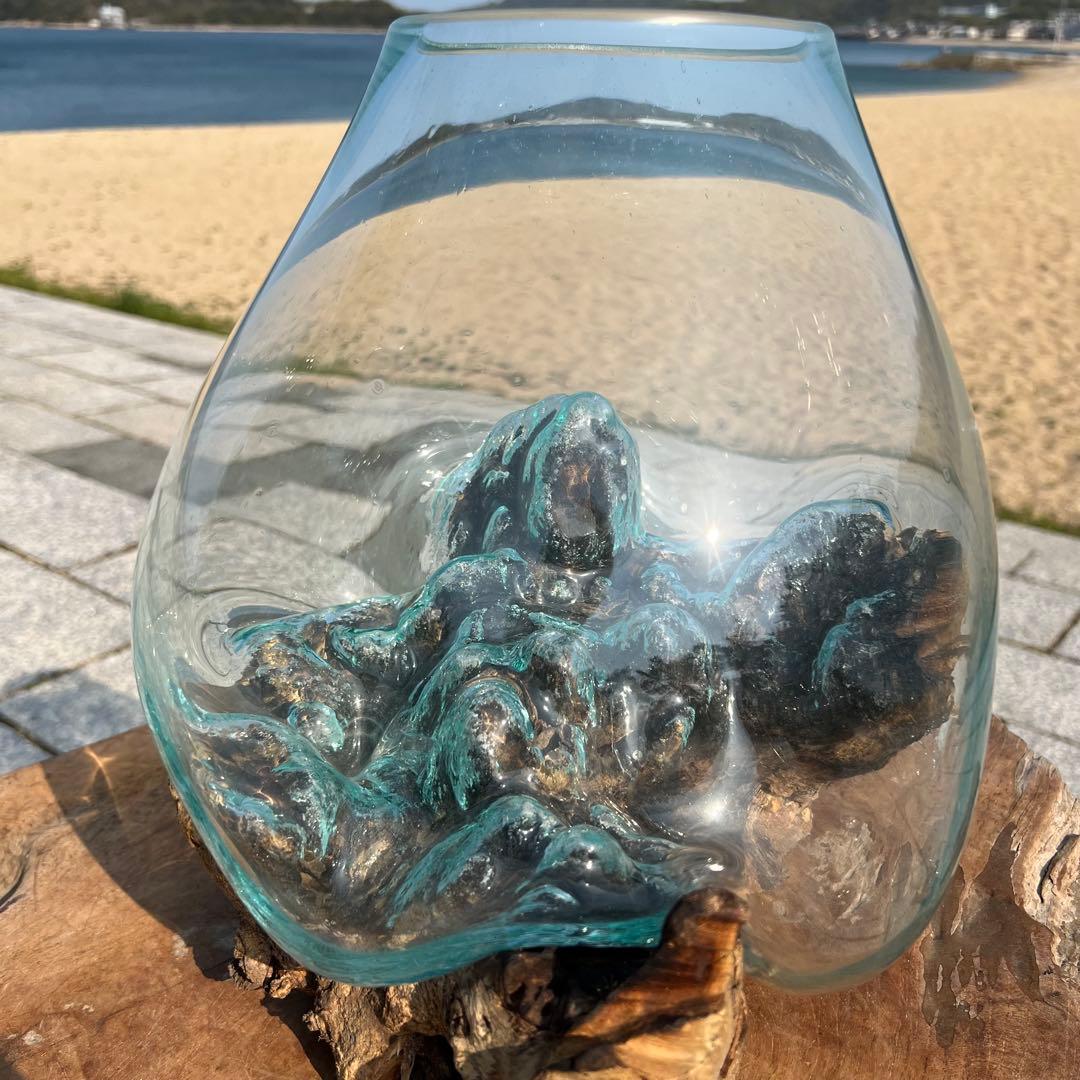 流木ガラス オブジェ超特大I 花瓶 金魚鉢 水槽 テラリウム 観賞魚 メダカ容器