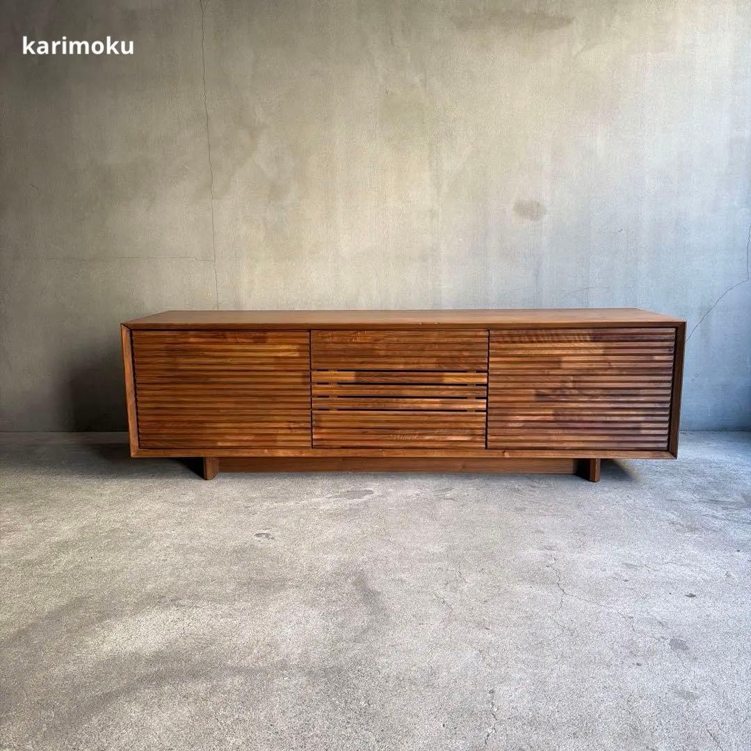 カリモク テレビボード ソリッドボード 無垢ウォールナット