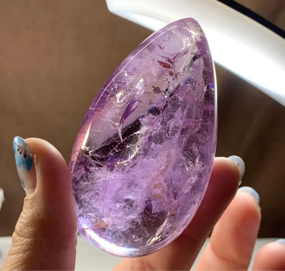 ALLSALE☆2.透明度高☆ラベンダーアメジスト・たまご(台座付き)