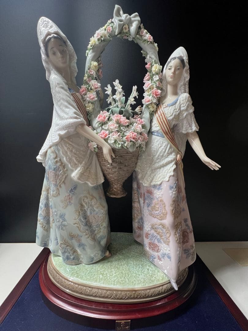 【アンティーク】美品 LLADRO リヤドロ 献花 世界限定3000 古美術品