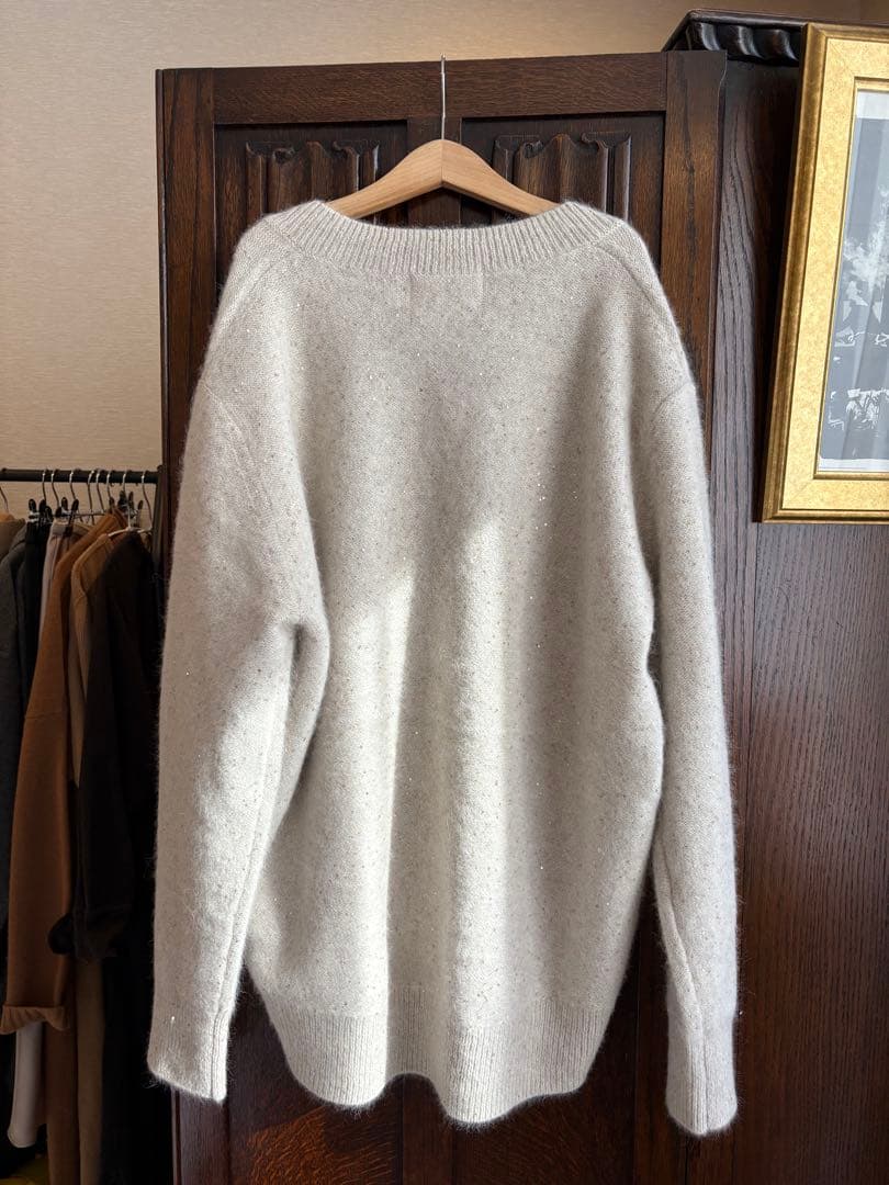 新品タグ付 BEIGE, ベイジ モヘアニット　ラメ
