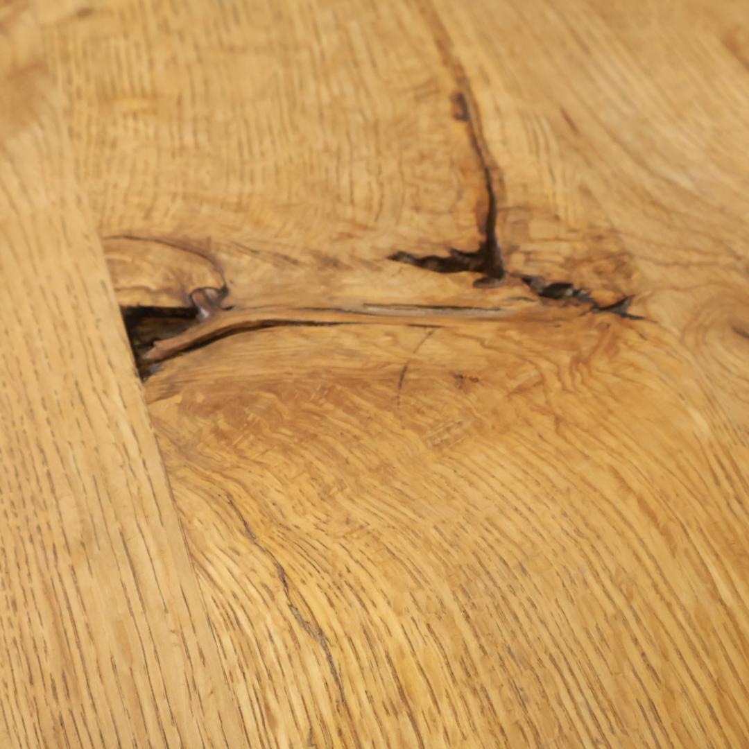 飛騨産業 キツツキ 森のことば オーク無垢材 節入り 半円形リビングテーブル