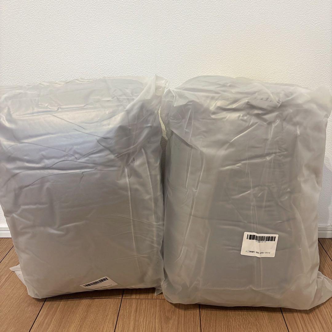 掛け布団 シングル 冬用 人工羽毛布団 洗える グレー150×210cm 2枚