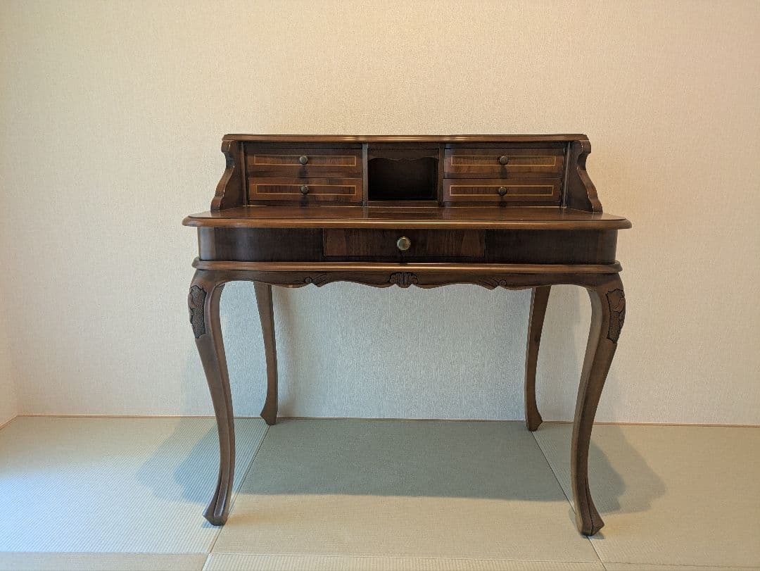 アンティーク ライティングデスク 猫脚 ビューロー 引き出し収納 クラシカル家具