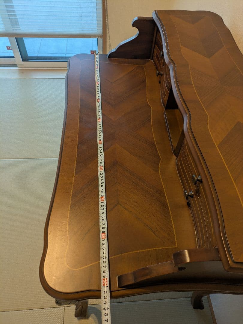 アンティーク ライティングデスク 猫脚 ビューロー 引き出し収納 クラシカル家具