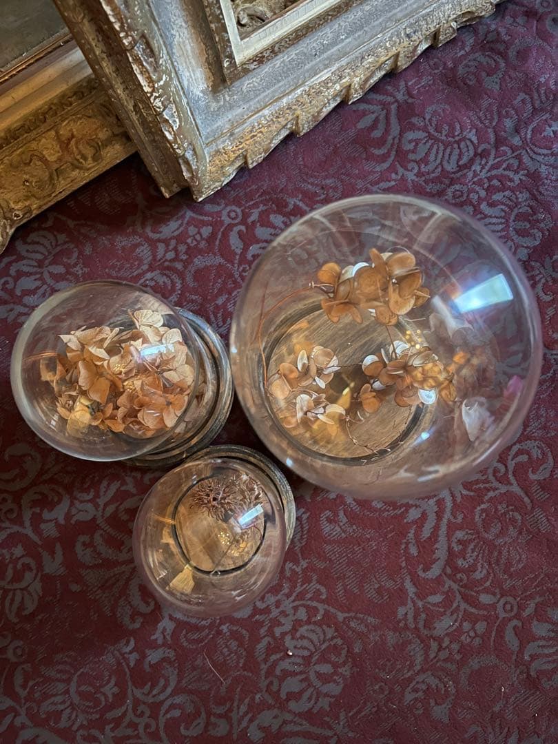 ガラスドーム　ドーム型ガラスケース 3点セット