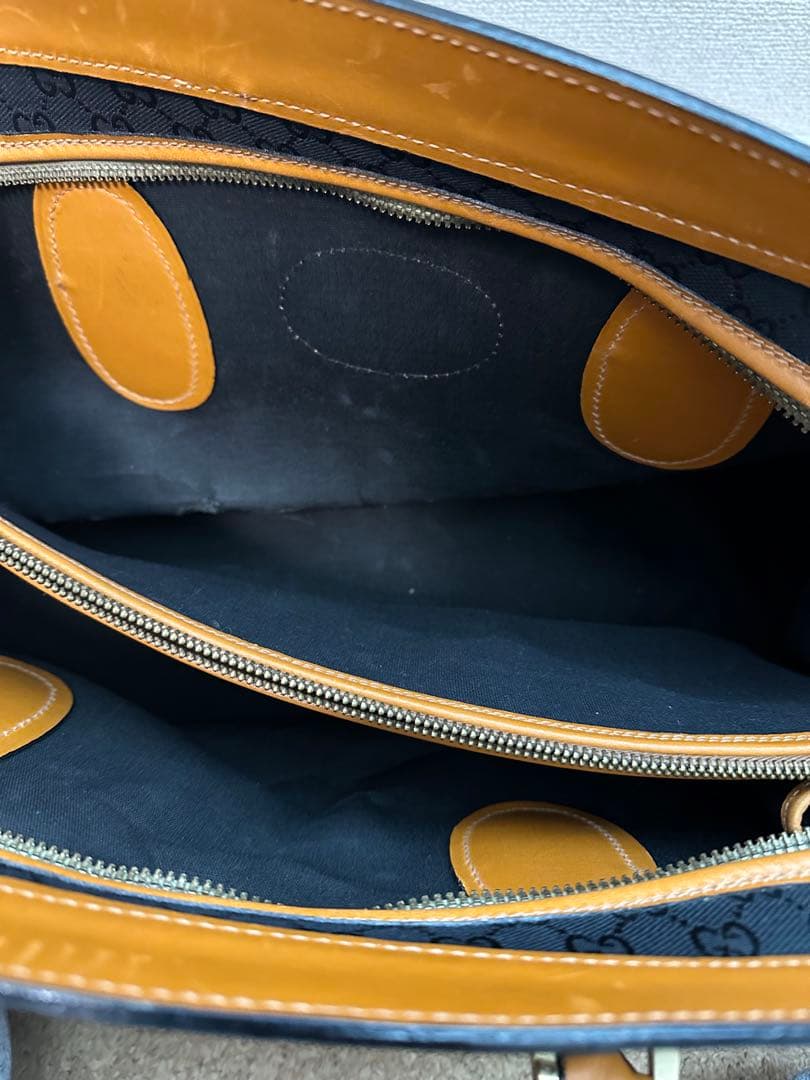 ジャンク品 GUCCI トラベル用ボストンバッグ(GG柄×キャンパスレザー)