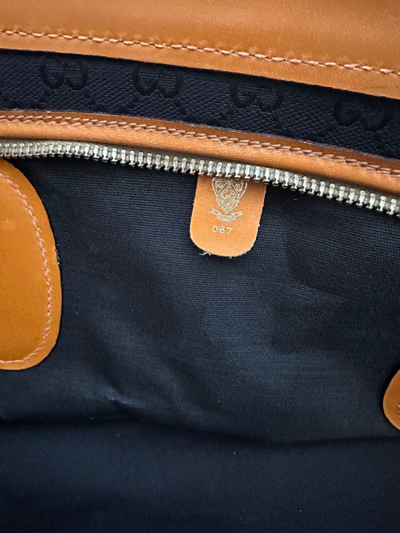 ジャンク品 GUCCI トラベル用ボストンバッグ(GG柄×キャンパスレザー)