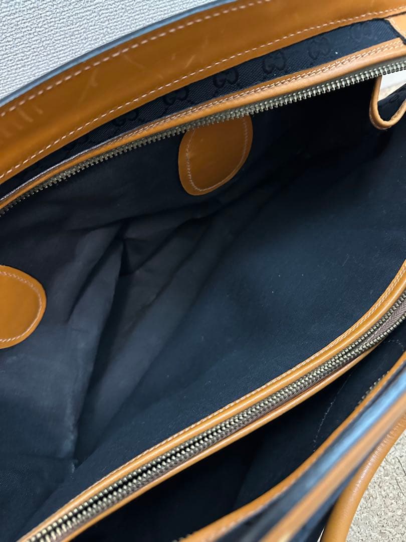 ジャンク品 GUCCI トラベル用ボストンバッグ(GG柄×キャンパスレザー)