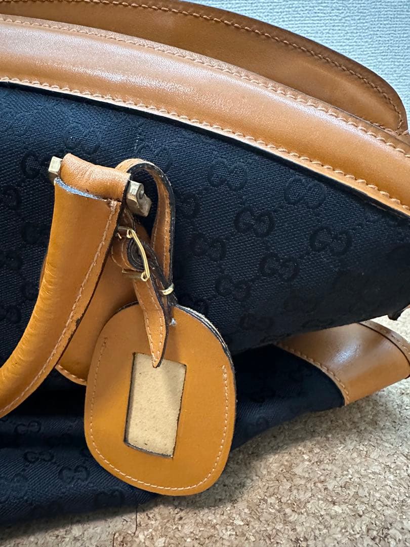 ジャンク品 GUCCI トラベル用ボストンバッグ(GG柄×キャンパスレザー)