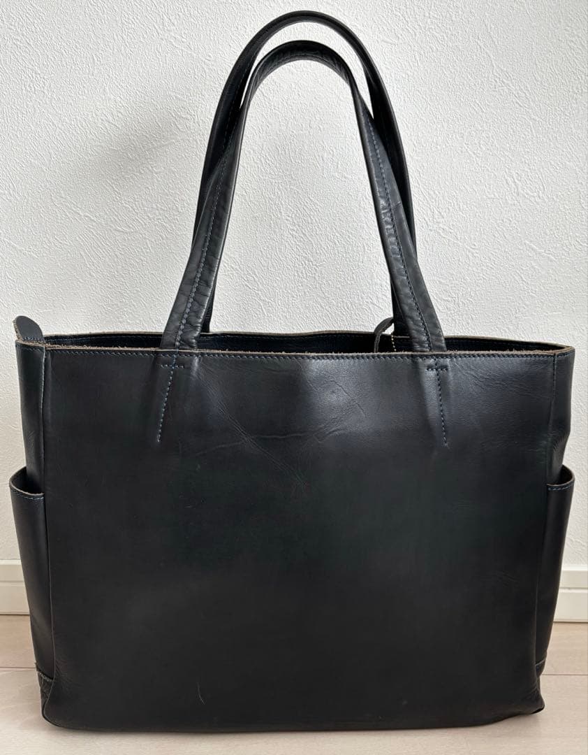 東急ハンズオリジナル　ガッドワーク　レザートート　L　37501　ネイビー