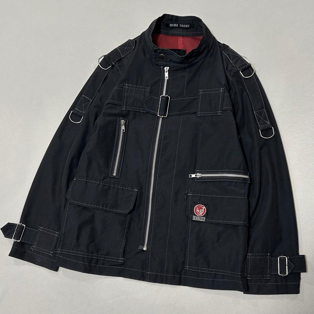 90s HERETHERE リップストップ ボンテージ パラシュート ジャケット