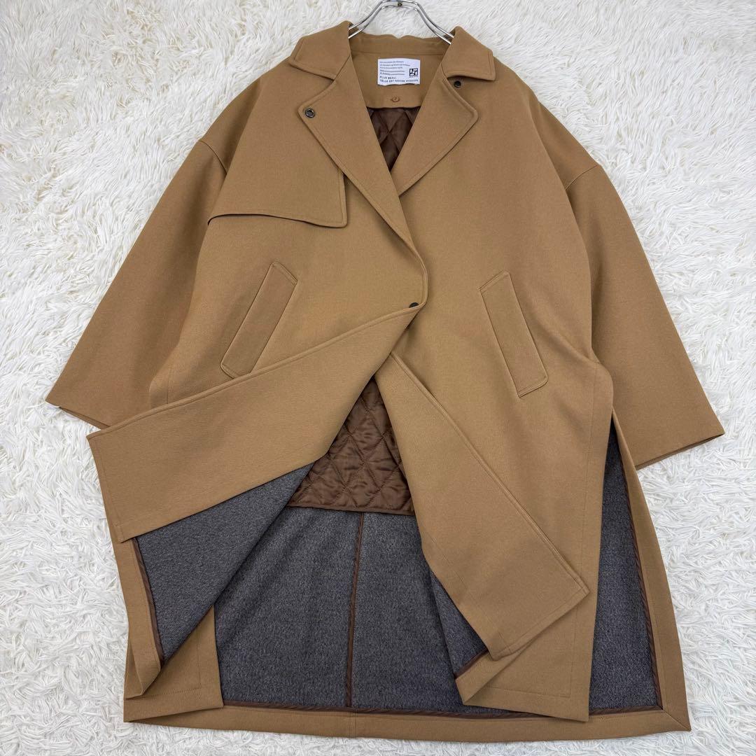 美品 PACCIONE ナノヒーティングトレンチ風コート ライナー付き キャメル