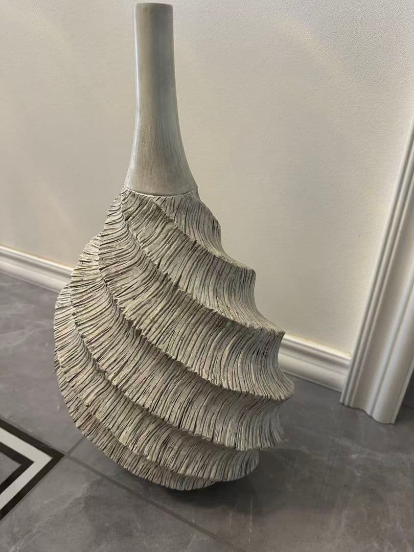 グレーセラミック花瓶 高さ約40cm