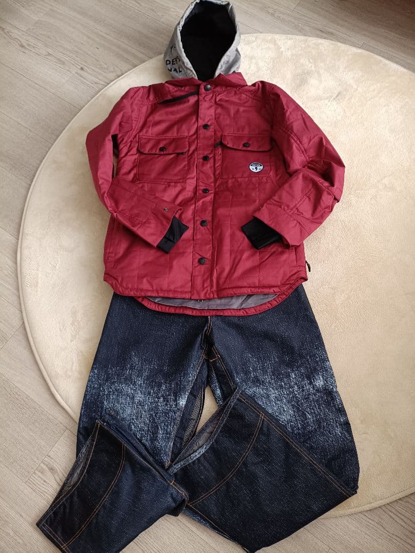 sands 赤 青 スノーボード ジャケット パンツ　ウェア 上下 セット　M