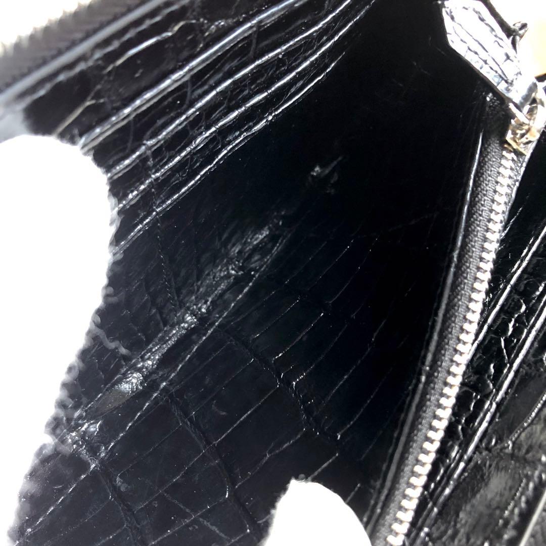 【クロコ1枚革】クロコダイル 最高級長財布 サイフ メンズ ワニ革 レザー