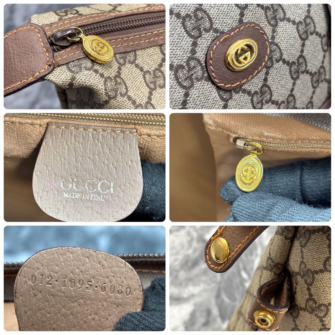 ✨美品✨GUCCI GG ボストンバッグ ブラウン ベージュ レザー ロゴ 金具