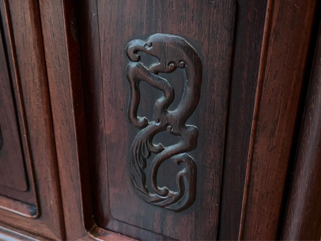 紫檀 違い棚 飾り棚 インテリア アンティーク 小ぶり