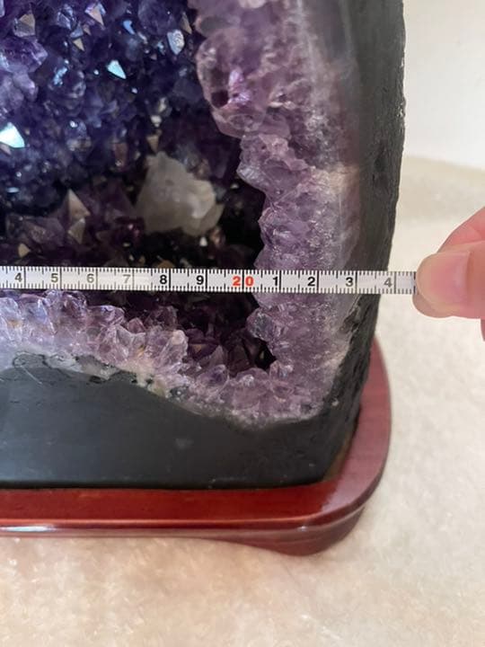 家の御守り　家宝　高さ約37cm 極上ウルグアイアメジストドーム　カルサイト共生