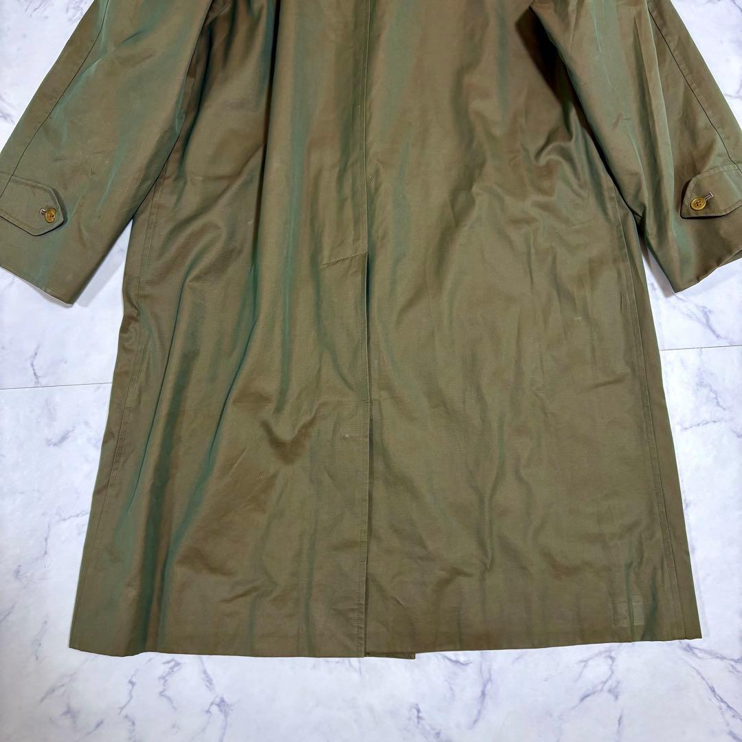 美品 バーバリーズ BURBERRY ステンカラーコート 綿 M カーキ
